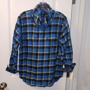 NWT Vintage Liz Claiborne blue Plaid loose turtle neck